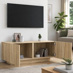 Sonoma Oak Brown Engineered Wood TV Cabinet Unit