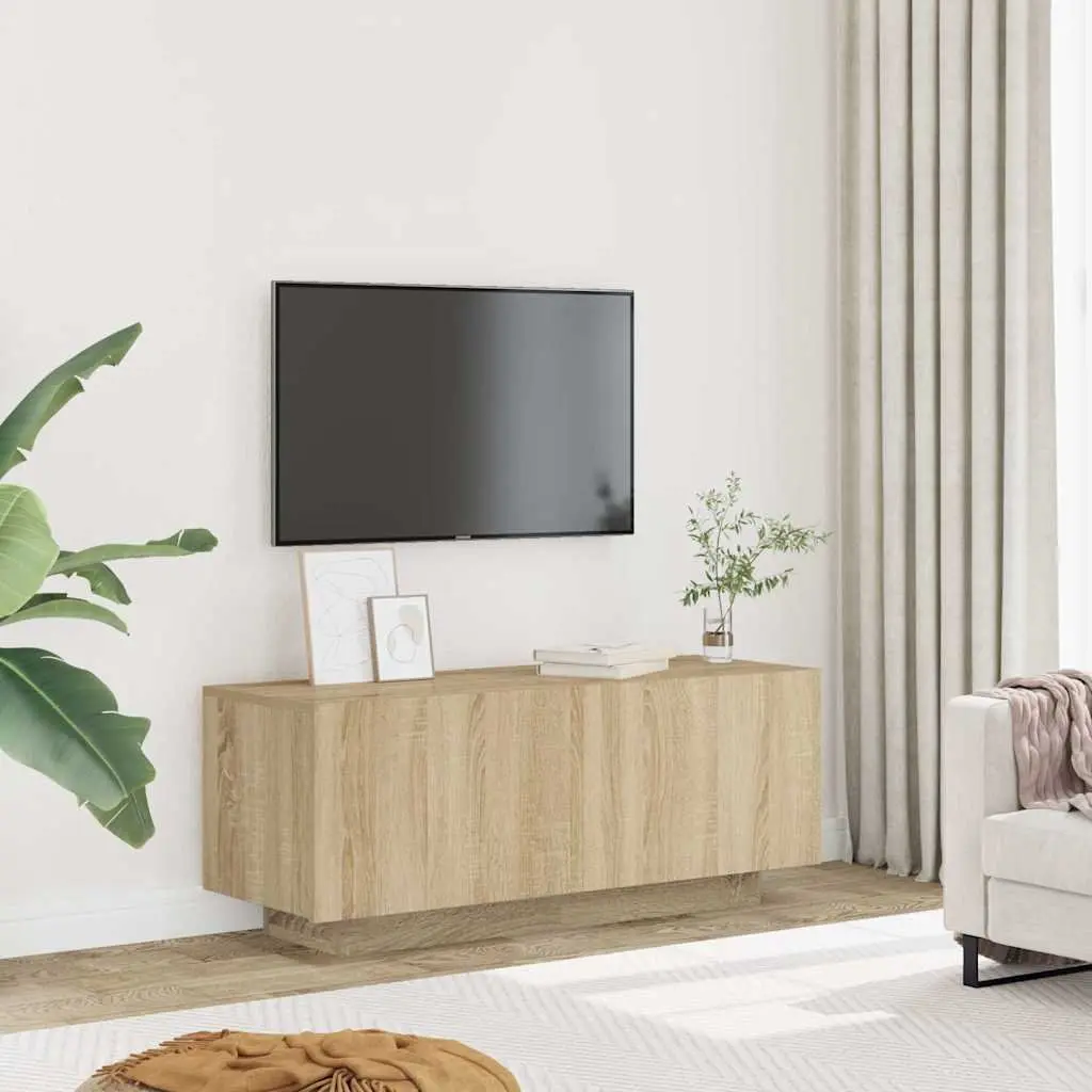 Sonoma Oak Brown Engineered Wood TV Cabinet Unit