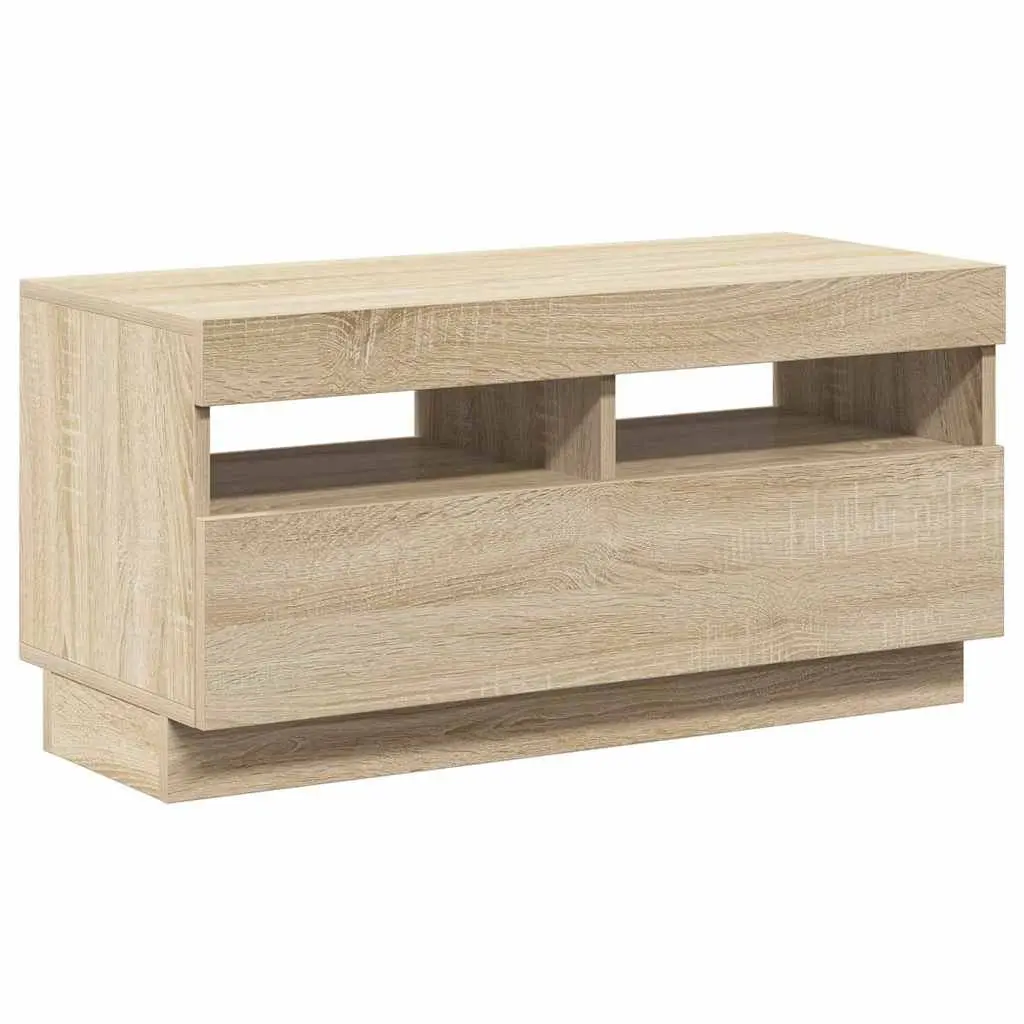 TV Cabinet Wooden 80 x 35 x 40 cm Brown with RGB LED Lights