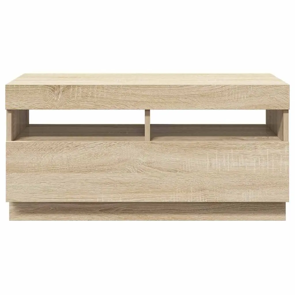 TV Cabinet Wooden 80 x 35 x 40 cm Brown with RGB LED Lights
