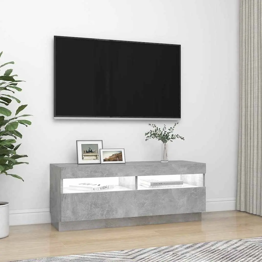 Grey TV Cabinet with RGB LED Lighting