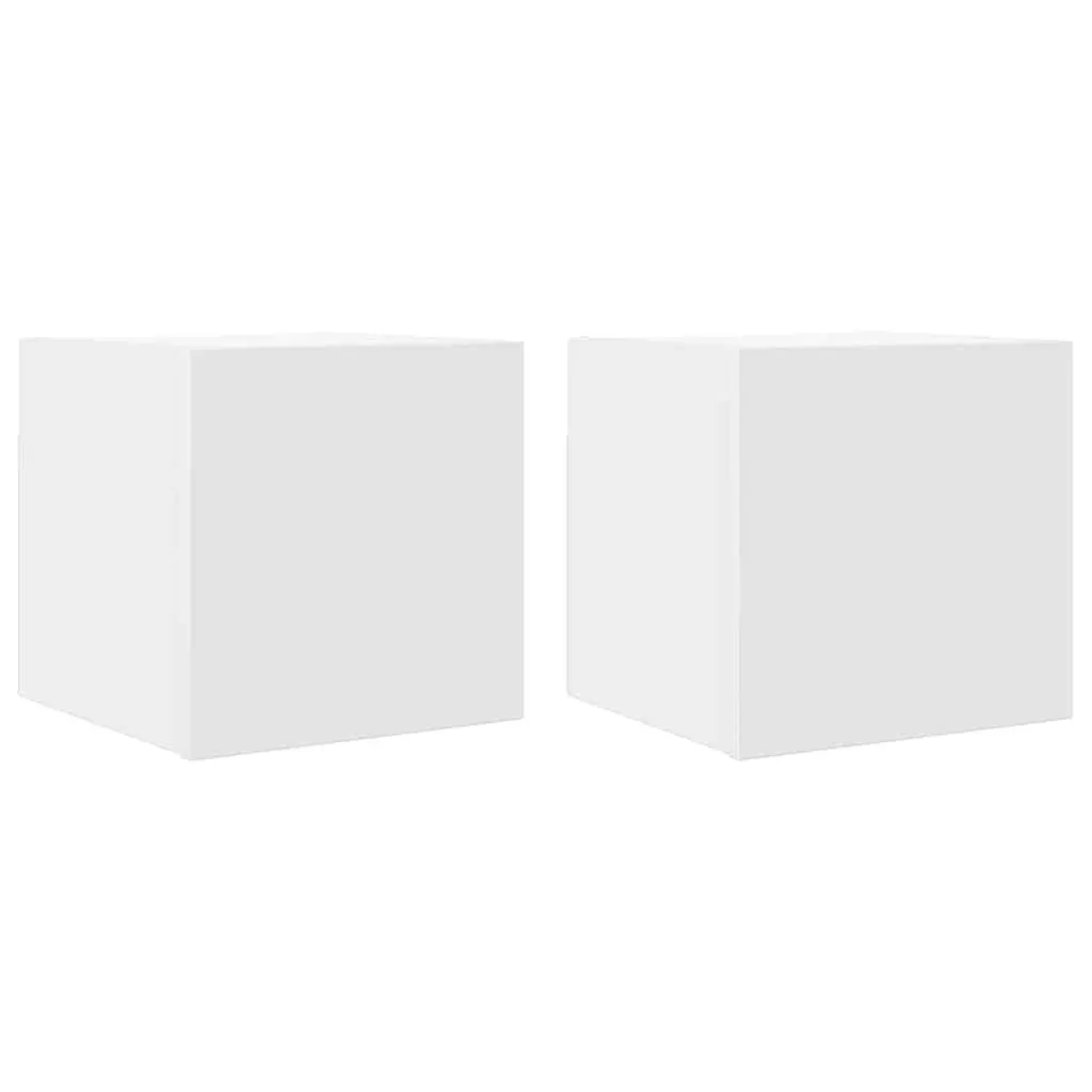 Wall Mounted TV Cabinet Set in White