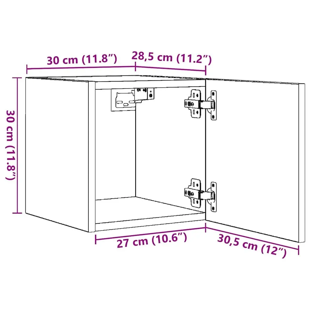 Wall Mounted TV Cabinet Set in White