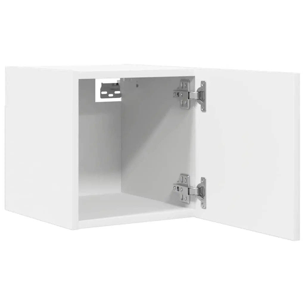 Wall Mounted TV Cabinet Set in White