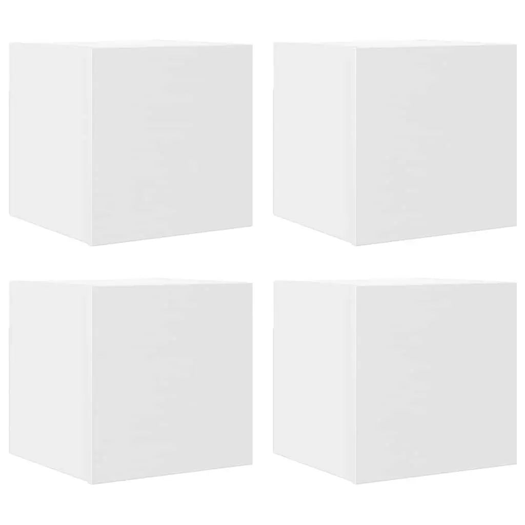 Wall Mounted TV Cabinet Set 4 Pieces Storage Compartment Home Entertainment Unit