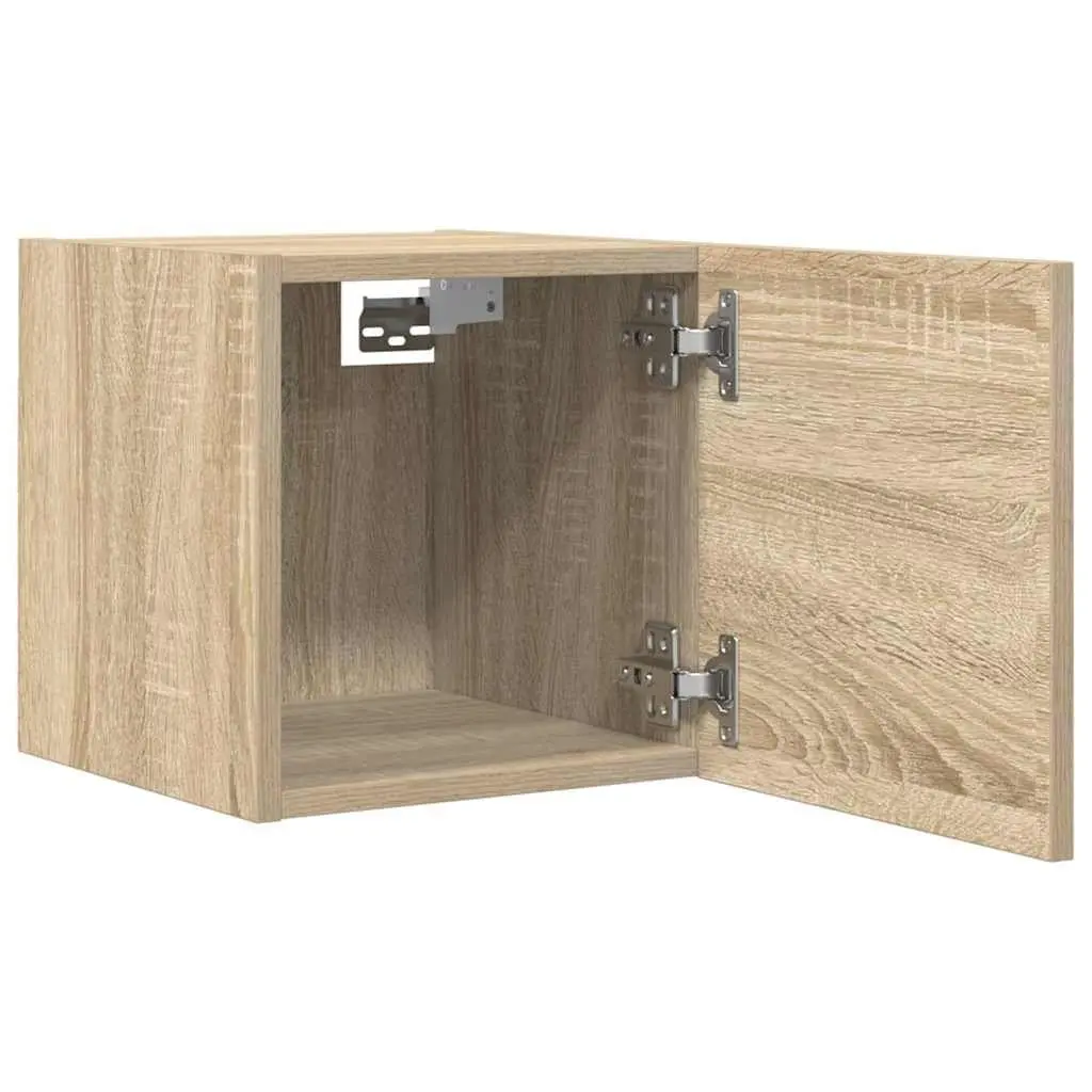 Wall Mounted TV Cabinet Storage Unit Sonoma Oak 30.5 x 30 x 30 cm Brown 4 Pieces