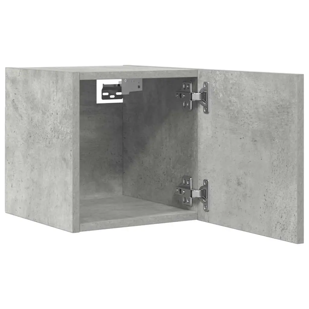 Grey Wall Mounted TV Cabinet Set with 4 Storage Units