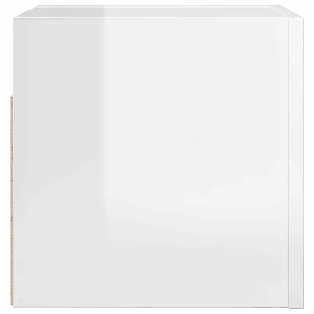 High Gloss White Wall Mounted TV Cabinet Storage Unit