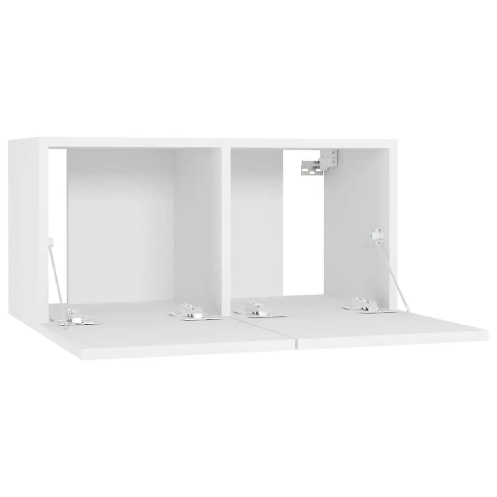 White Wall Mounted TV Cabinet with Storage