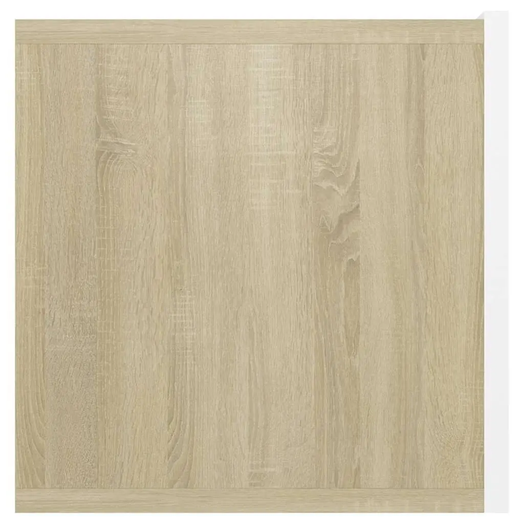 Hanging TV Cabinet Wood 60 x 30 x 30 cm White Sonoma Oak Modern Wall Mount Storage Unit