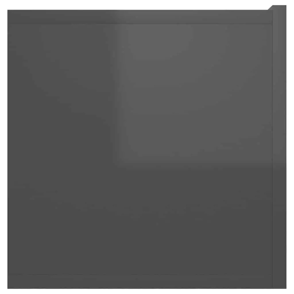 High Gloss Grey Wall-Mounted TV Cabinet Set 2 Piece
