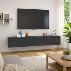Premium 3-Piece Wall-Mounted TV Cabinet Set in Grey