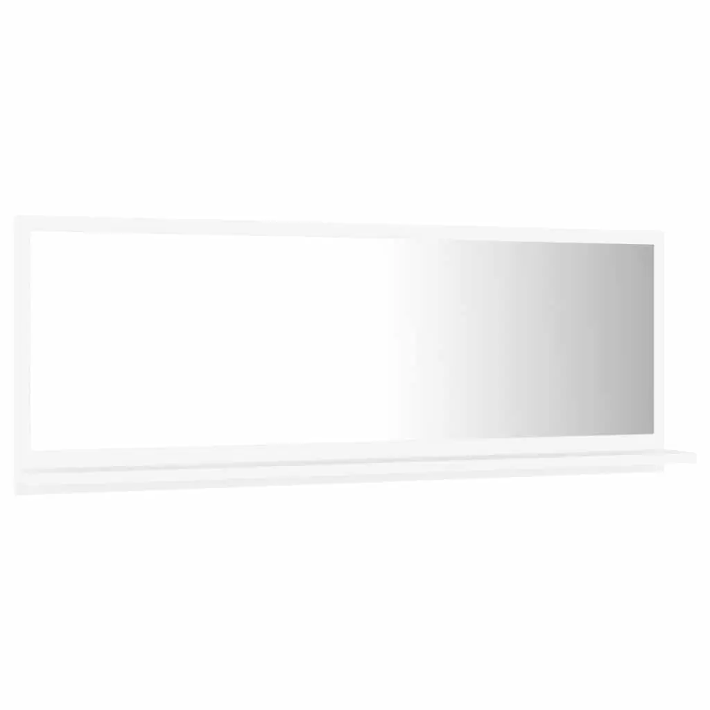 White Wall-Mounted Bathroom Mirror Unit