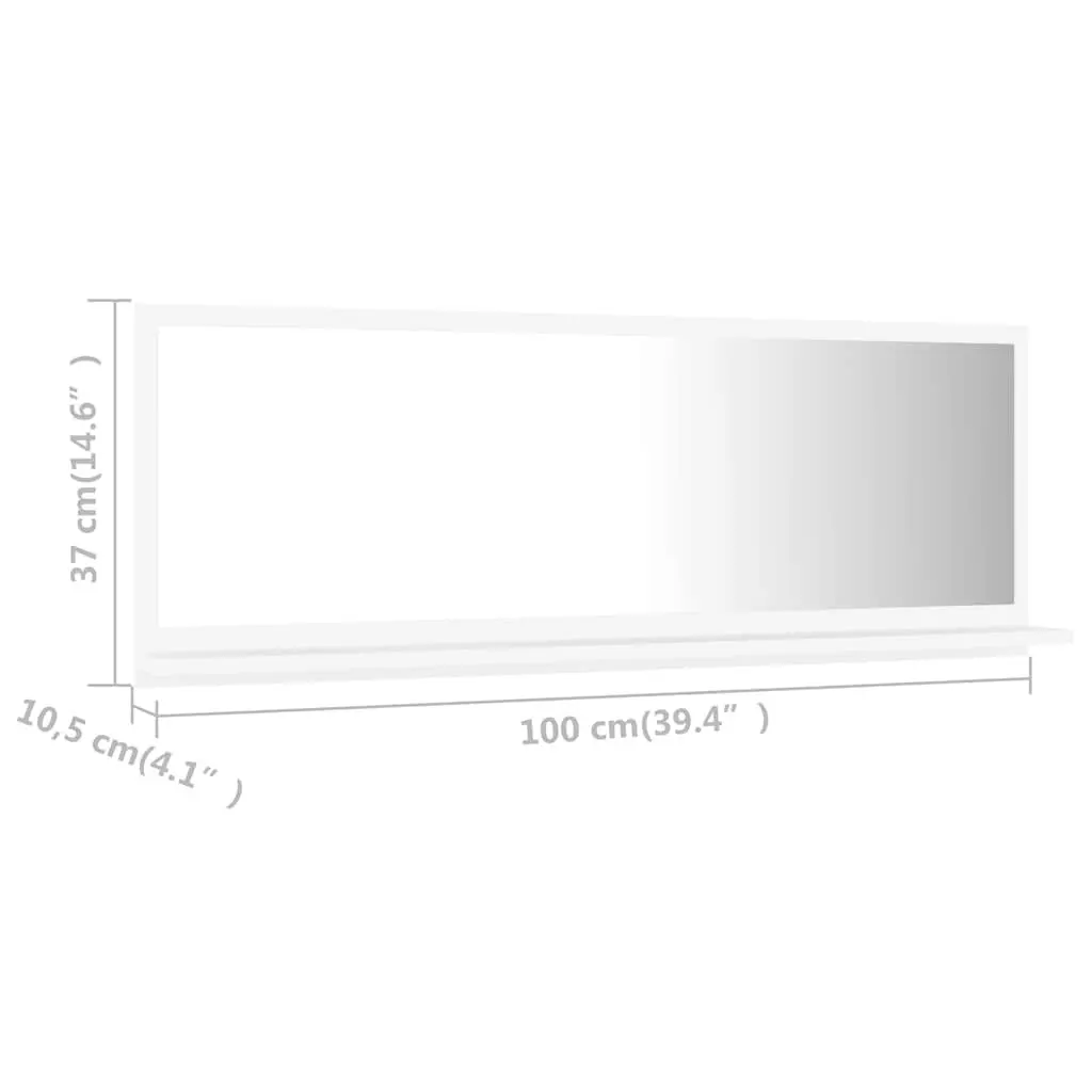 White Wall-Mounted Bathroom Mirror Unit