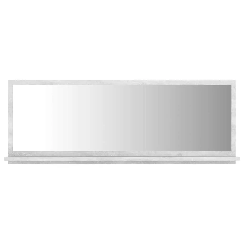 Bathroom Mirror with Storage Shelf in Grey