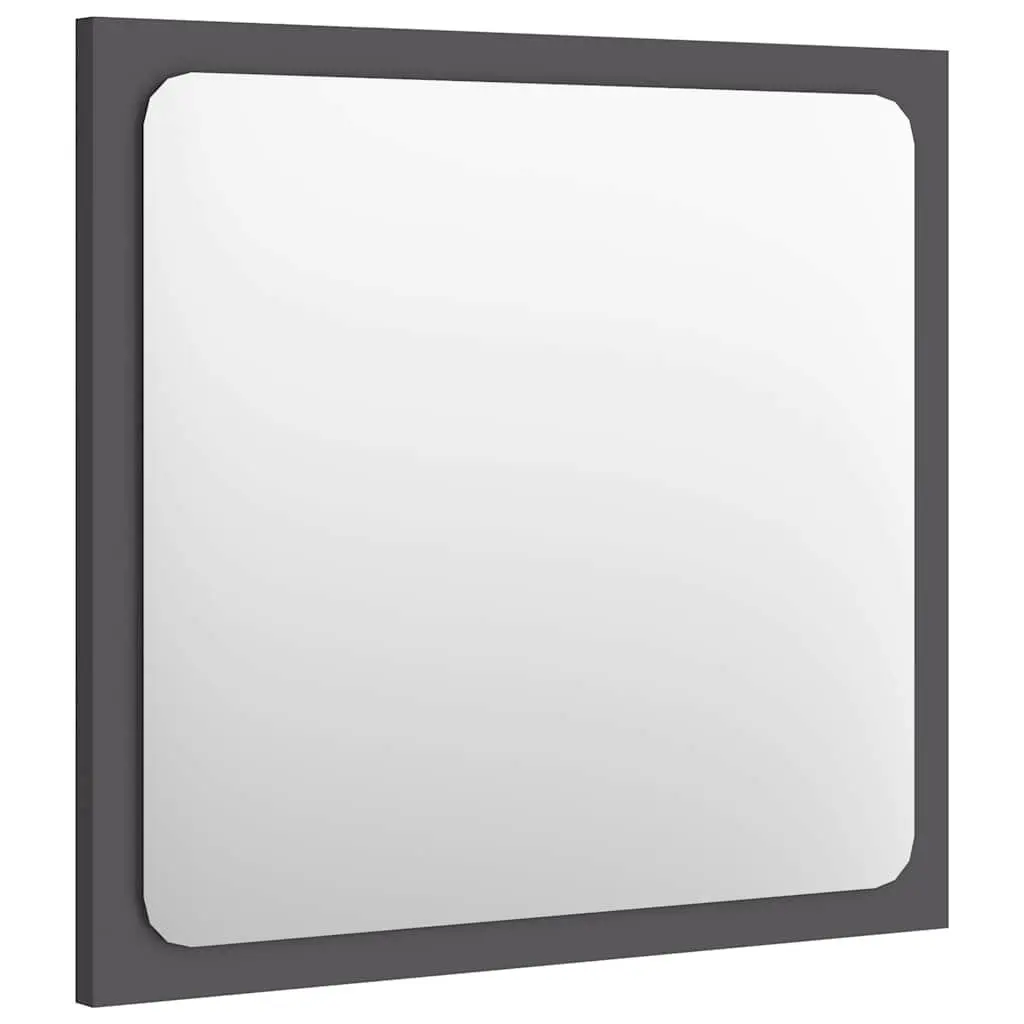 Grey Wall Mounted Bathroom Storage Mirror 40cm