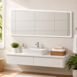 White Wall Mount Bathroom Mirror Cabinet with Storage 100cm