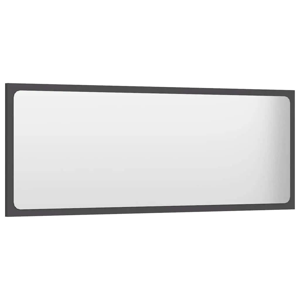 Engineered Wood Grey Wall Mounted Bathroom Vanity Mirror