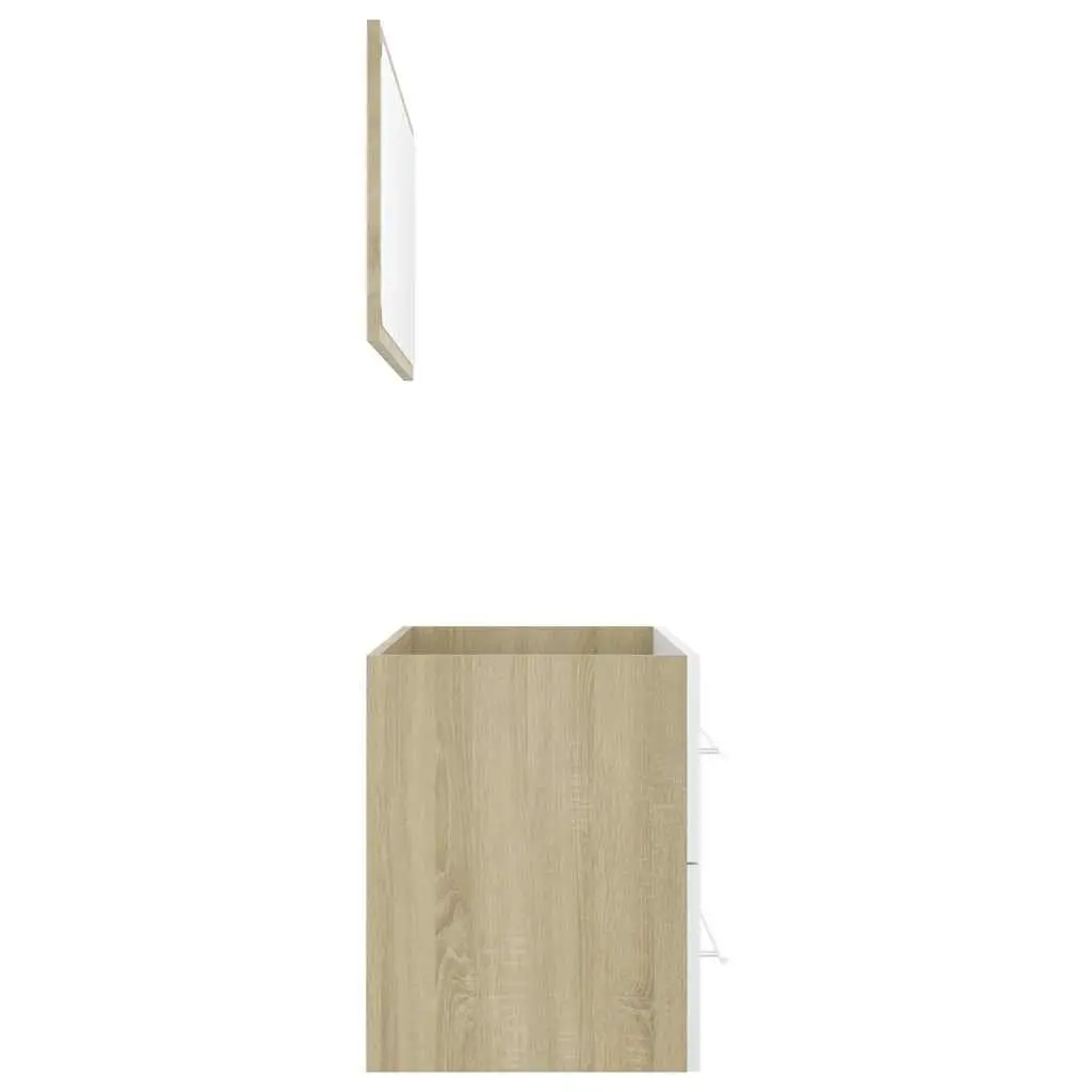 2-Piece Bathroom Furniture Set with Cabinet & Mirror