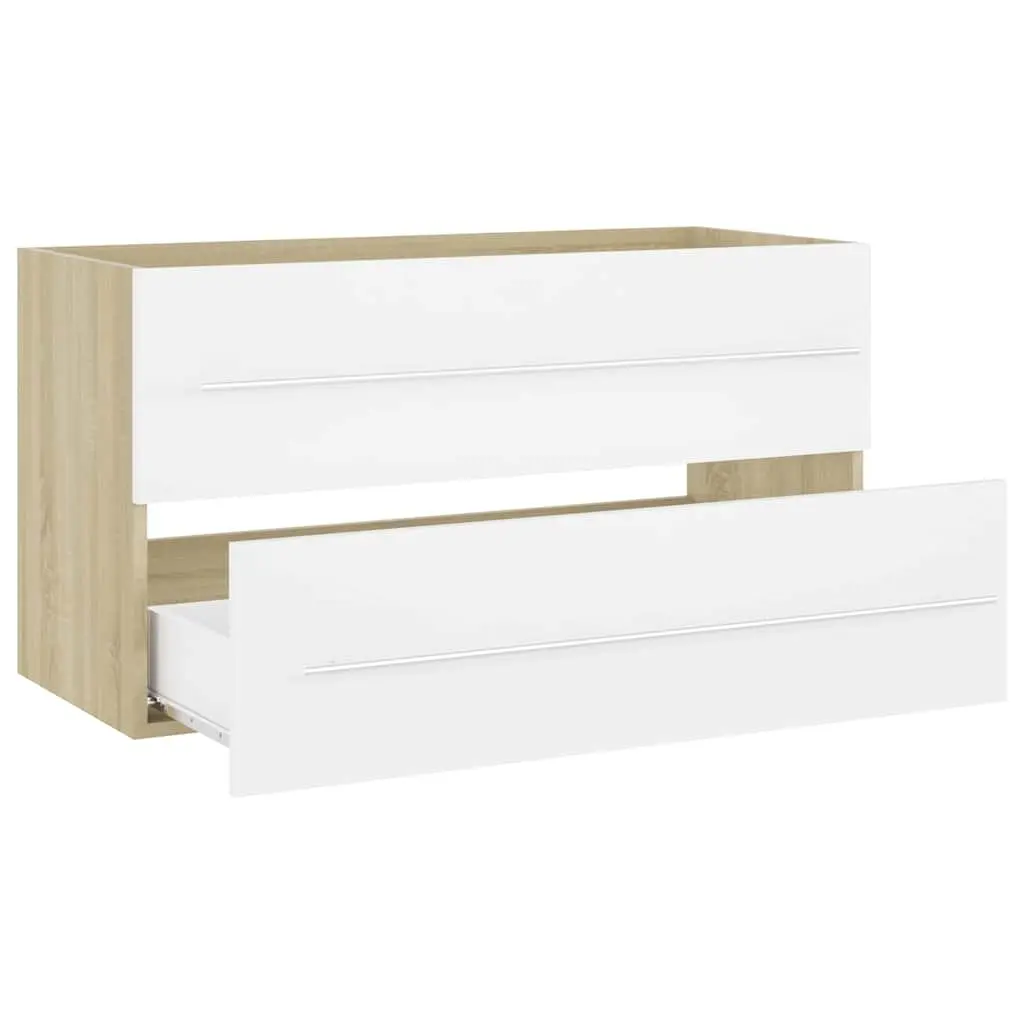 2-Piece Bathroom Furniture Set with Cabinet & Mirror