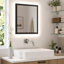 40x8.5x37 cm Grey LED Bathroom Mirror with RGB Light