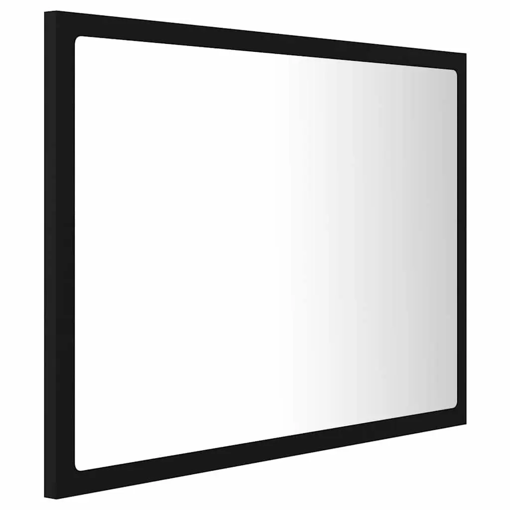 LED Bathroom Mirror Engineered Wood Acrylic 60x8.5x37 cm Black