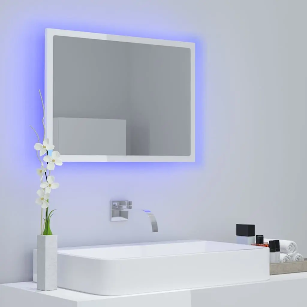 Wall-Mounted LED Bathroom Mirror with RGB Lighting