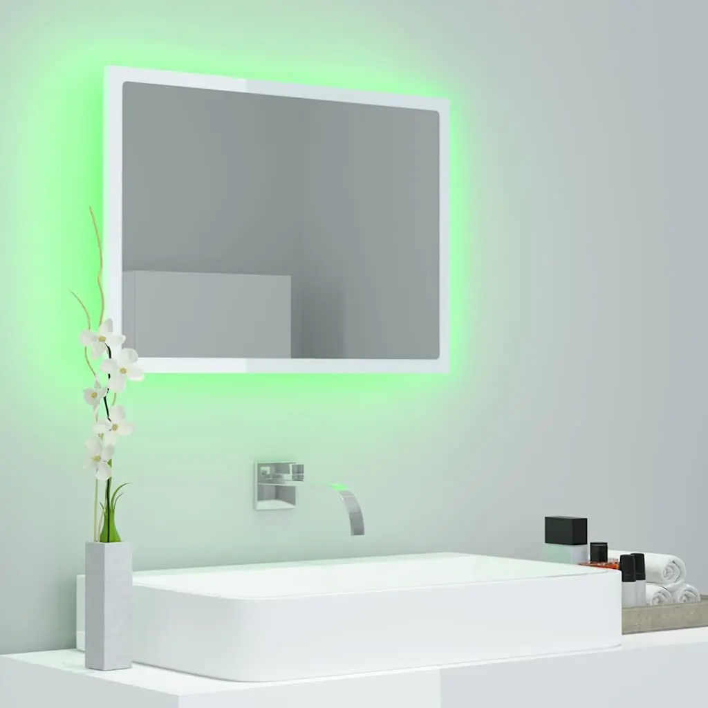 Wall-Mounted LED Bathroom Mirror with RGB Lighting