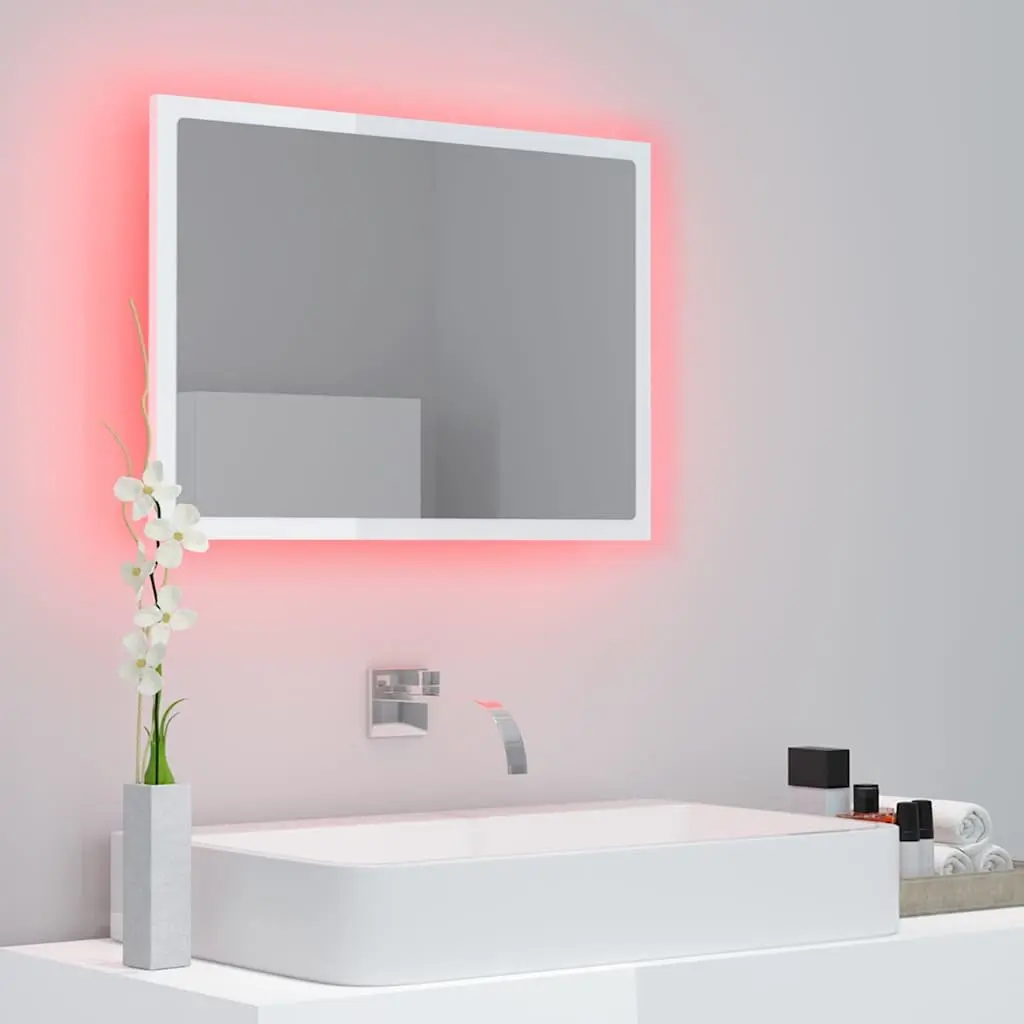 Wall-Mounted LED Bathroom Mirror with RGB Lighting