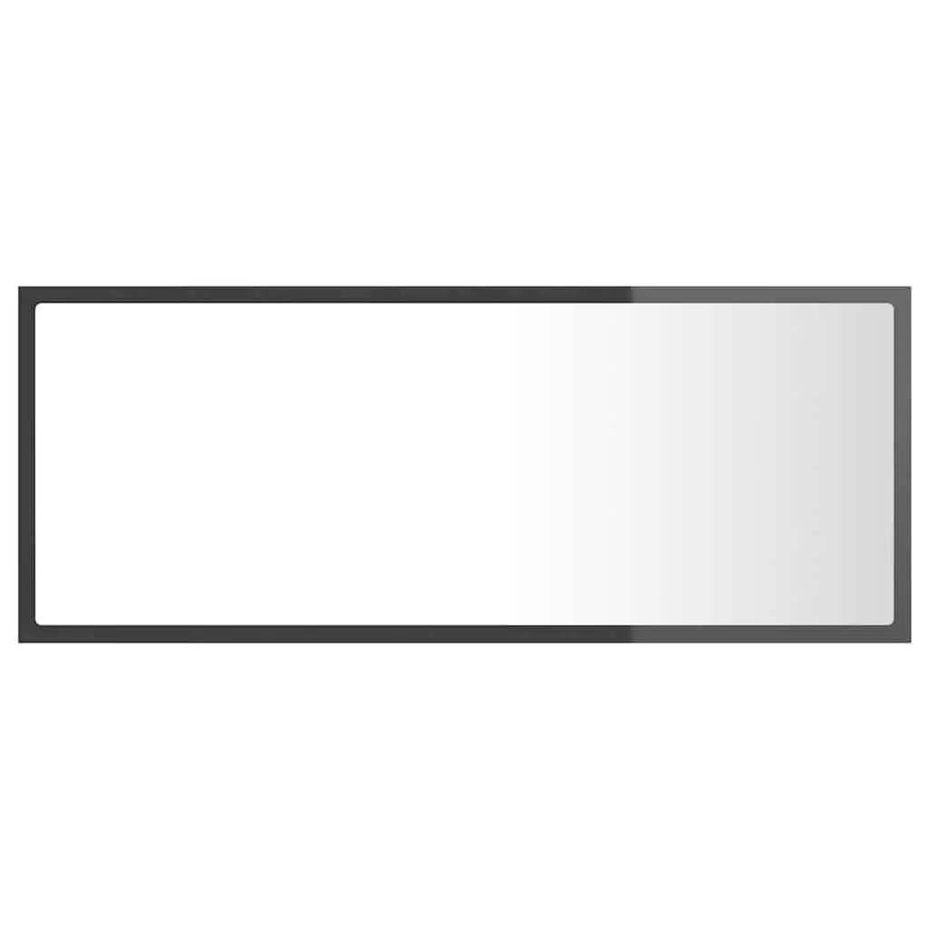 Bathroom Mirror Engineered Wood Acrylic 100x8.5x37 cm Grey Wall Mounted with RGB Light