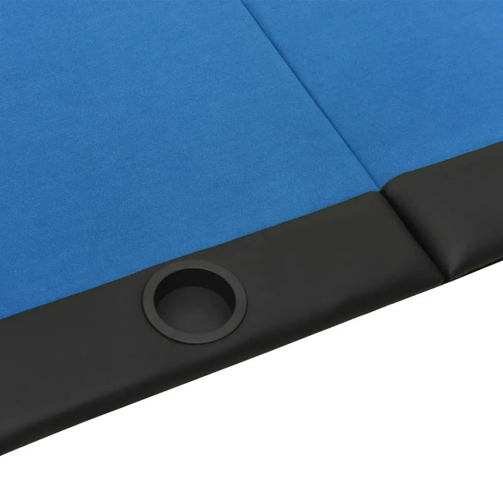 Poker Tabletop Folding Casino-Grade Felt 208 x 106 cm Blue 10-Player