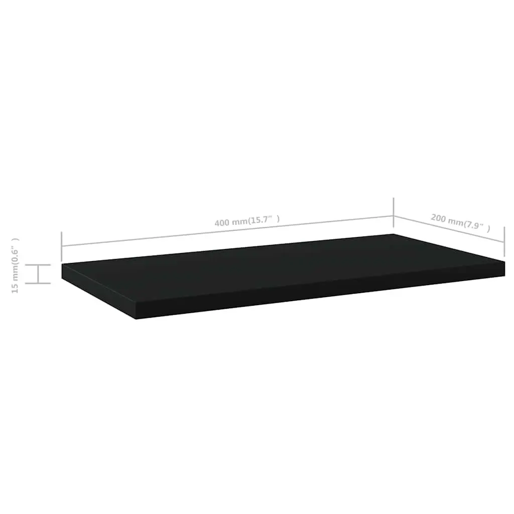 Floating Shelf Boards, 4-Piece Black Set