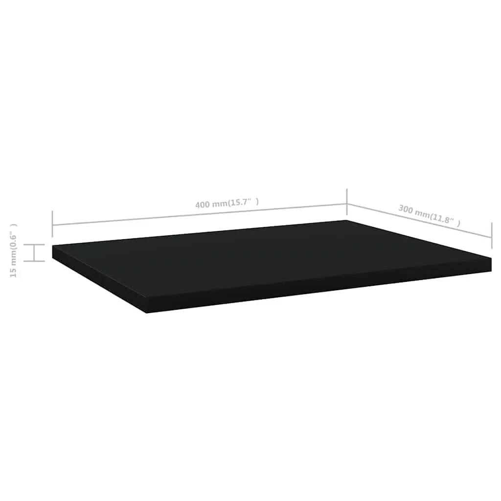 Bookshelf Boards Engineered Wood 40x30x1.5 cm Black 4 Piece