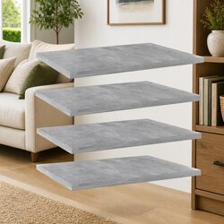 Grey Bookshelf Boards - 4 pcs Engineered Wood 40x30x1.5 cm