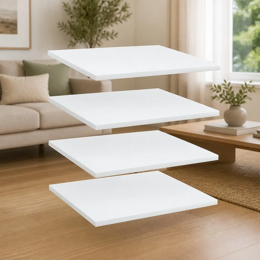 White Wall Mounted Floating Shelf Boards Set of 4