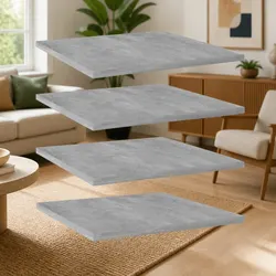 Engineered Wood Grey Floating Shelves Set of 4