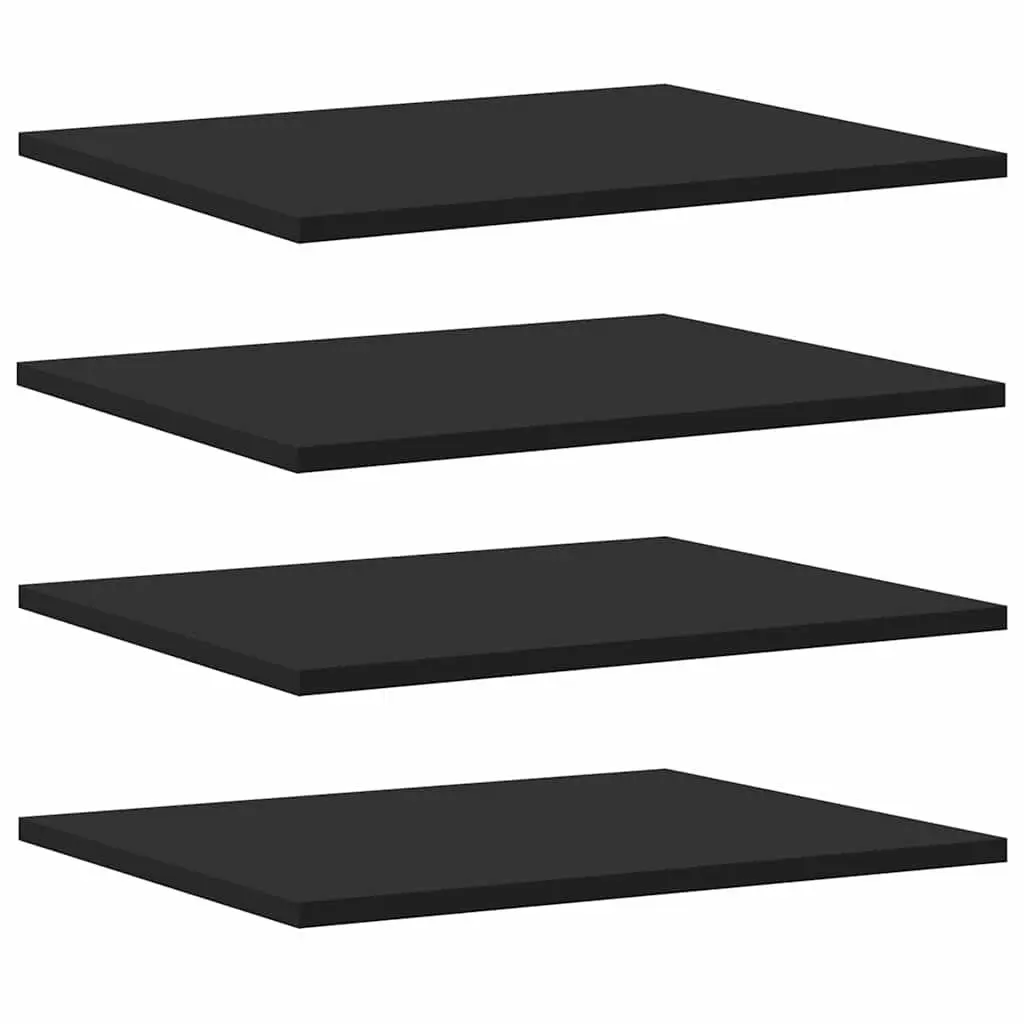 Floating Shelf Boards Black Engineered Wood 40x50x1.5cm Storage 4 Pieces