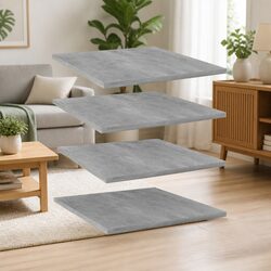 Premium Grey Wall-Mounted Floating Shelf Boards - Set of 4