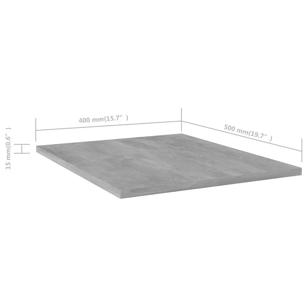 Floating Shelf Boards 4 Pieces Grey Wall Mount Storage Shelving Engineered Wood