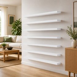 Premium White Bookshelf Boards 8 pcs 60x10x1.5 cm