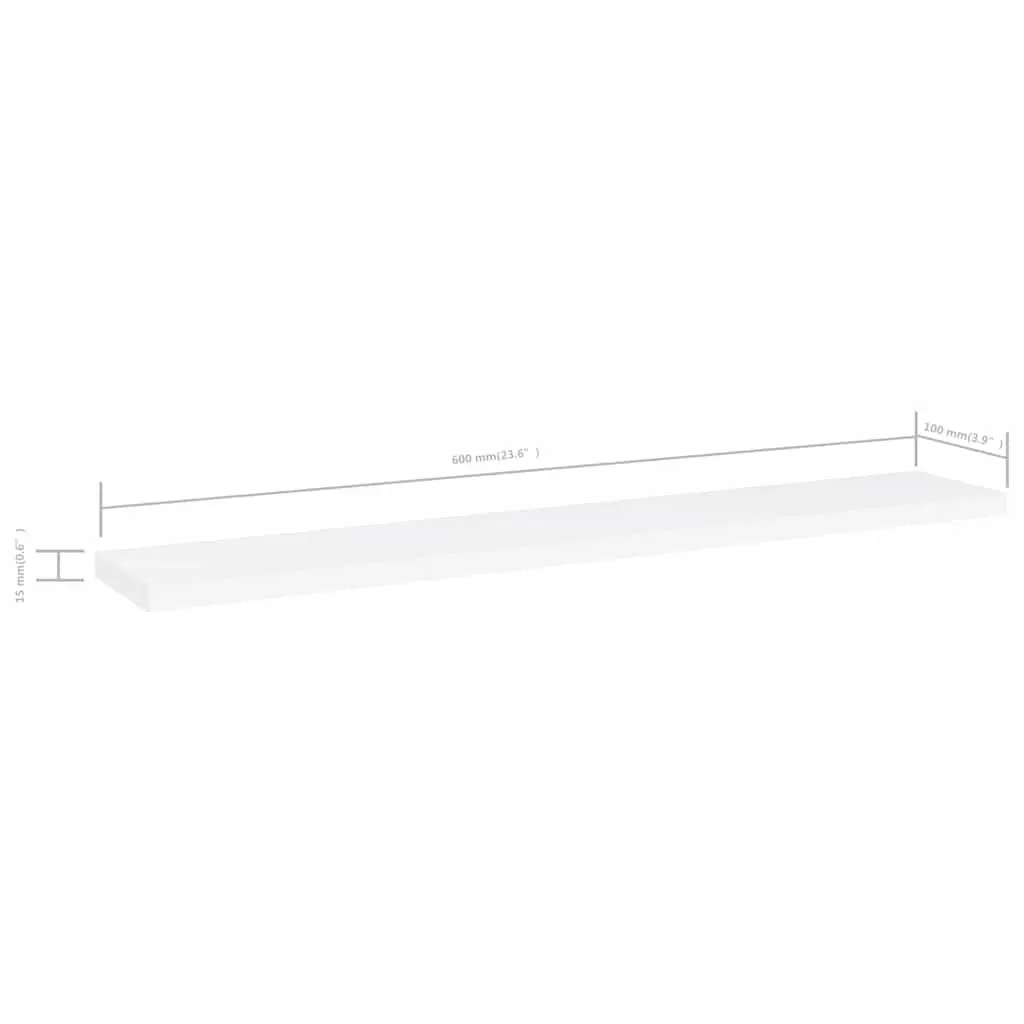 White Bookshelf Boards 8 pcs 60x10x1.5 cm
