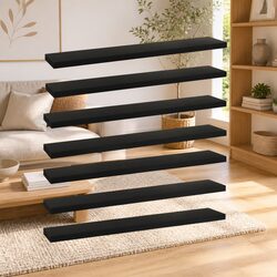 Durable Black Bookshelf Boards - 8 Piece Set