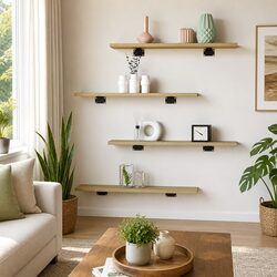 Durable Brown Engineered Wood Bookshelf Boards - 8 pcs
