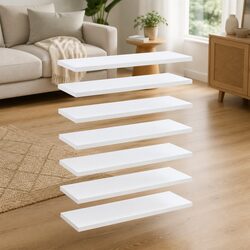 High-Quality White Bookshelf Boards 8 pcs 60x20x1.5 cm