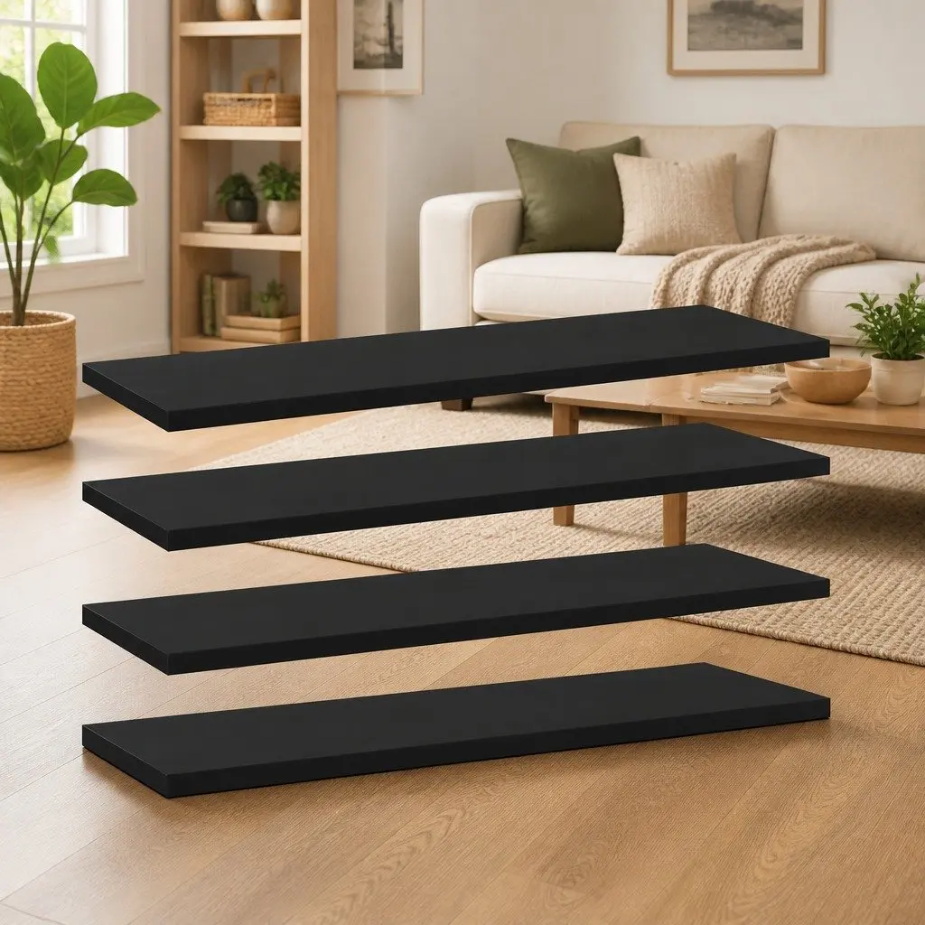 Black Floating Shelf Boards Set of 4