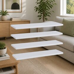 High-Quality White Bookshelf Boards - 4 Pcs