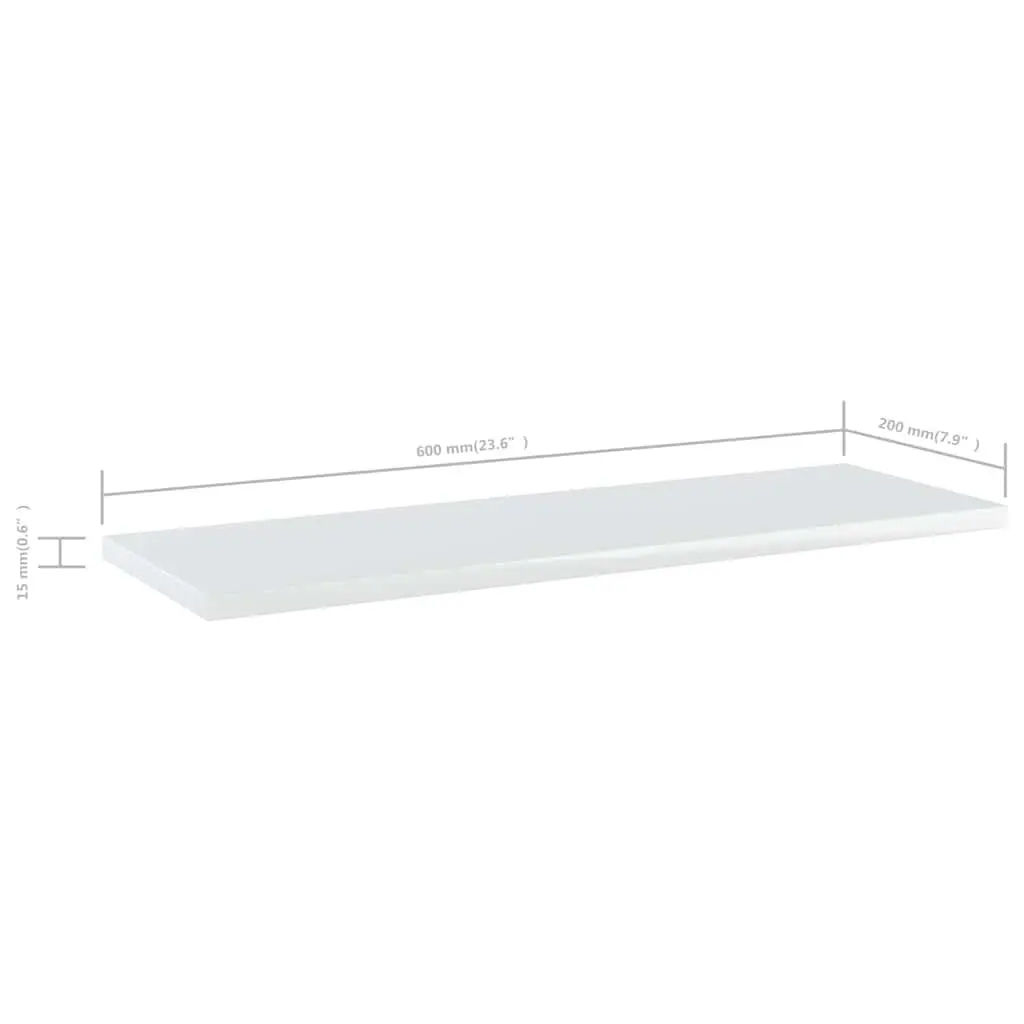 Bookshelf Boards Engineered Wood 60x20x1.5 cm White