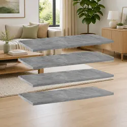 Engineered Wood Bookshelf Boards 4 pcs in Concrete Grey