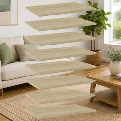 High-Quality Engineered Wood Floating Shelves - 8 pcs