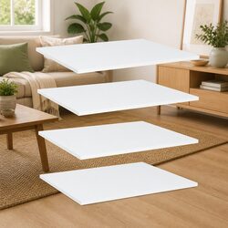Durable Floating Shelf Boards 4 Pack White Storage Panels